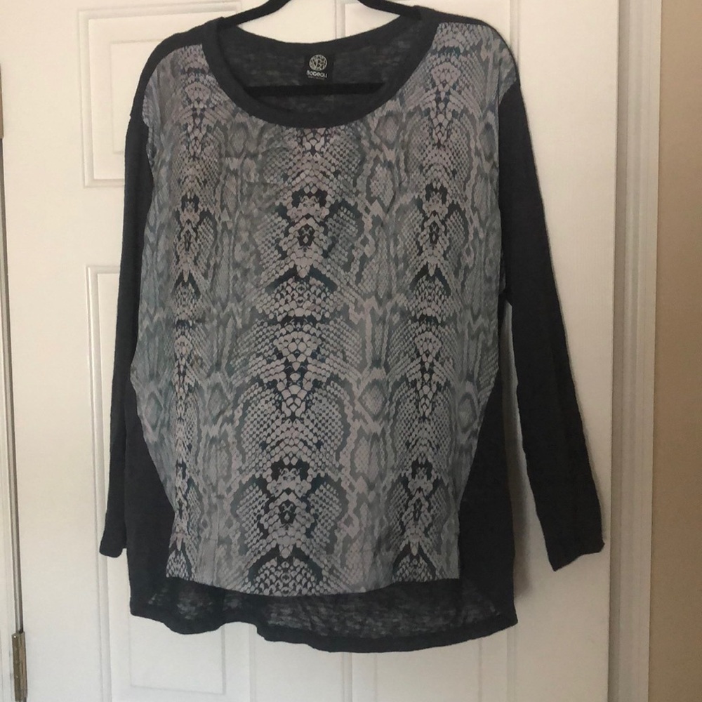 Bobeau Snake Print Top Size L